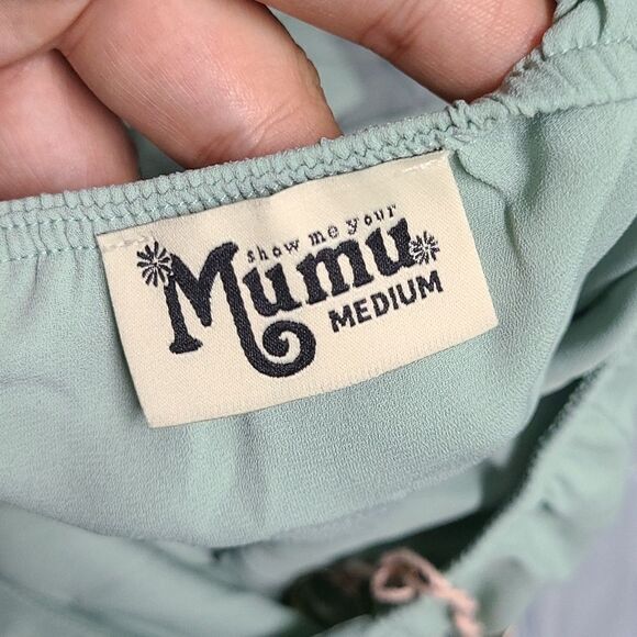 Show Me Your Mumu Heather Halter Formal Dress in Dusty Mint Crisp Size Medium - Picture 7 of 7